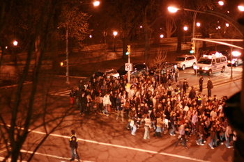 take back the night march in nyc (view from my window)