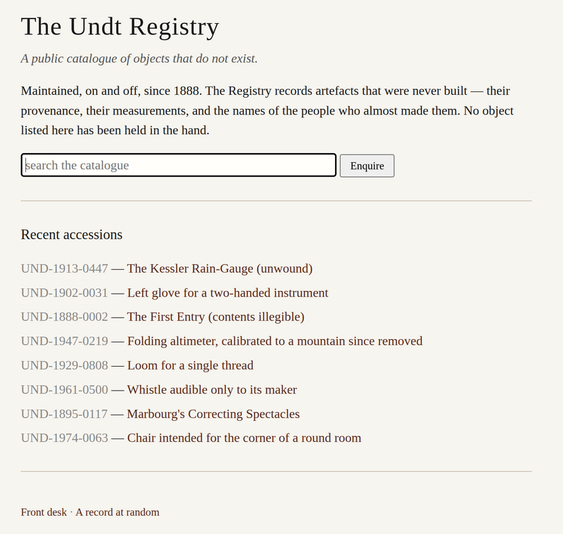 UnDT Registry Index