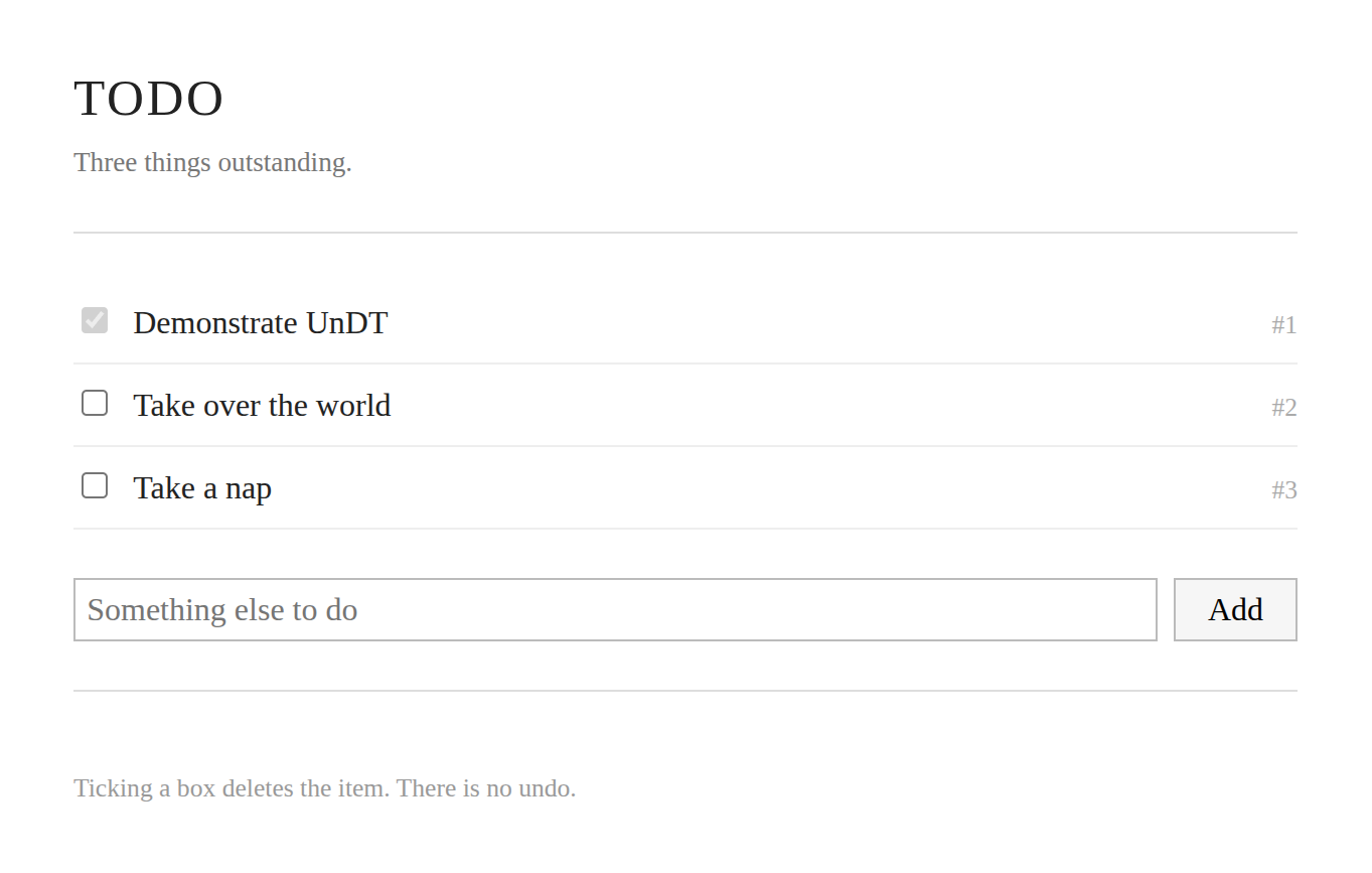 TODO list crossing item off