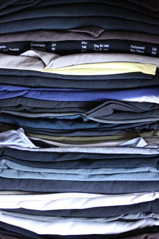 neatly pressed and folded laundry
