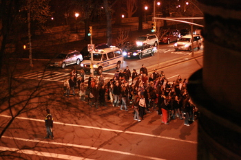 take back the night march in nyc (view from my window)